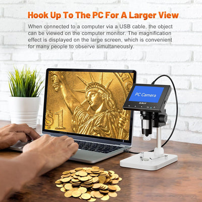 ELIKLIV LCD Digital Coin Microscope 1000x