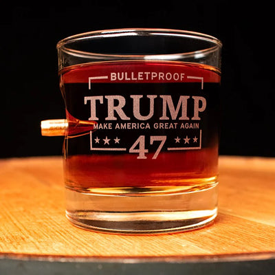 Bulletproof Trump 47 Whiskey Glass